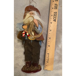 Western Country Cowboy Santa Claus Christmas Figurine Figure Lasso Boots